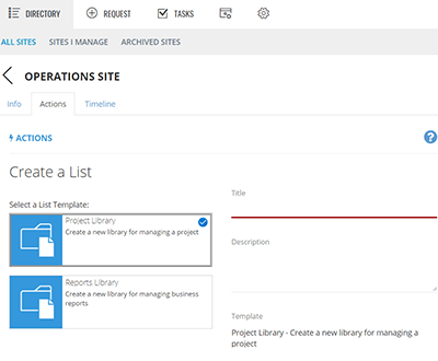 Create SharePoint List or Library Create SharePoint List or Library
