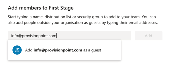 Add Guest User to Microsoft Team