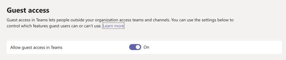 Allow Guest Access in Microsoft Teams